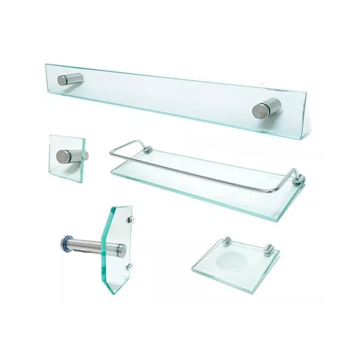 CP - Kit Banheiro Ellegance vidro incolor (5 pç)