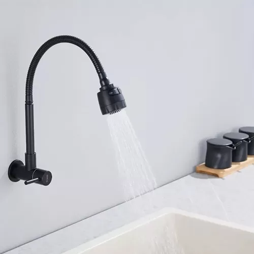 Doan – Torneira Gourmet Preta Parede Longa R-NOX05B 2